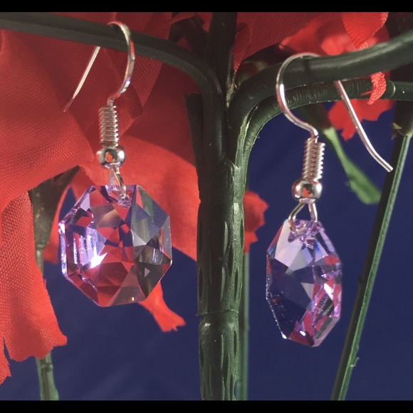 Swarovski Austrian Crystal 14mm Octagon Earrings - Picture 4 of 7